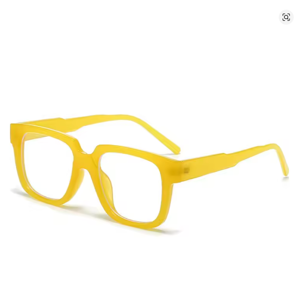 Gafas amarillas de moda con marco grande